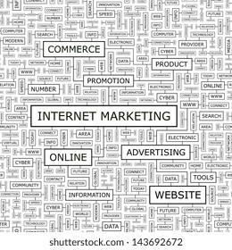 INTERNET MARKETING. Word cloud concept illustration. 