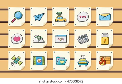 Internet and media icons set,eps10