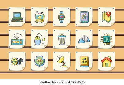 Internet and media icons set,eps10