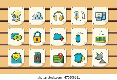 Internet and media icons set,eps10