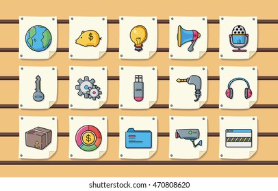 Internet and media icons set,eps10