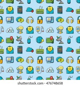 Internet and media icons set,eps10