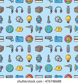Internet and media icons set,eps10
