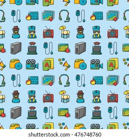 Internet and media icons set,eps10