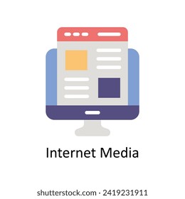 Internet Media vector Flat icon style illustration. EPS 10 File
