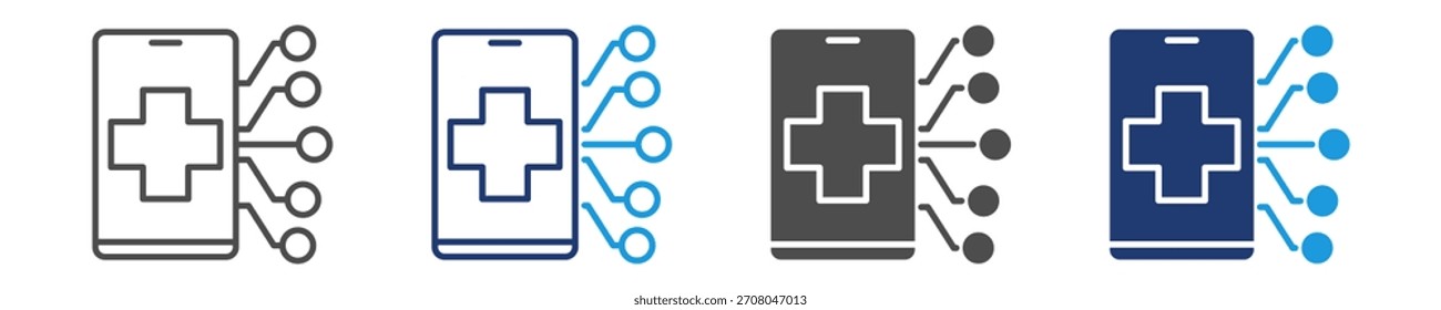 internet of medical things icon set multiple style