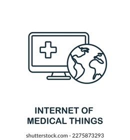 Internet Of Medical Things outline icon. Simple element from healthcare innovations collection. Creative Internet Of Medical Things line icon for web design, templates, infographics and more