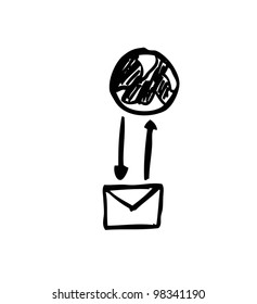 internet message concept illustration - hand drawn
