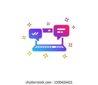 Internet Messages icon.  Chat or Conversation sign. Computer communication symbol. Dynamic shapes. Gradient design internet Chat icon. Classic style. Vector