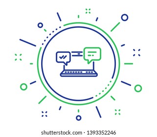 Internet Messages line icon.  Chat or Conversation sign. Computer communication symbol. Quality design elements. Technology internet Chat button. Editable stroke. Vector