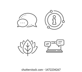 Internet Messages line icon. Chat bubble, info sign elements. Chat or Conversation sign. Computer communication symbol. Linear internet Chat outline icon. Information bubble. Vector