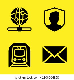 internet, metro, email and security vector icon set. Sample icons set for web and graphic design