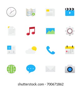 Internet and Mobile Application Icons. Vector Illustration Icons Flat Style.