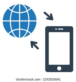 Internet mobile Vector icon which is suitable for commercial work
