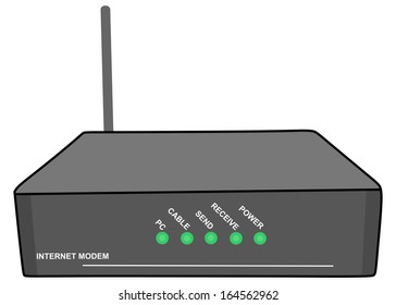 internet Modem Isolated On White Background, vector