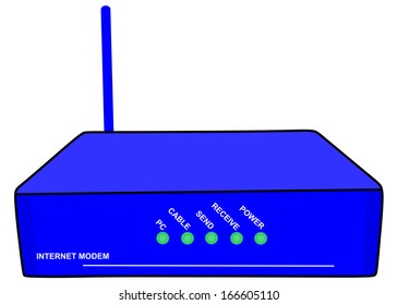 internet Modem Isolated On White Background, vector 