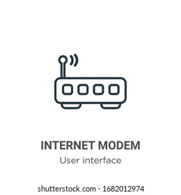Internet modem outline vector icon. Thin line black internet modem icon, flat vector simple element illustration from editable user interface concept isolated stroke on white background