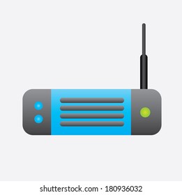 internet modem signal over gray background vector illustration
