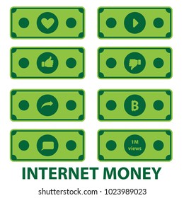 Internet Money Set Illustrations
