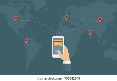 Internet Money Transfer Around The World