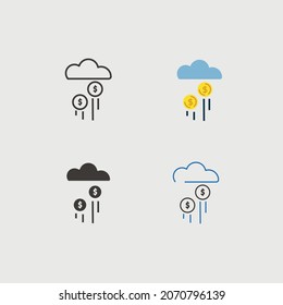 internet money vector icon online cloud money transaction 