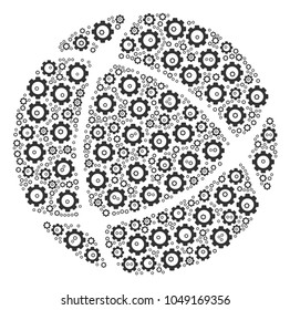 Internet mosaic of vector gears. Vector mechanical wheel items are composed into internet illustration.