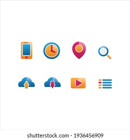 Conjunto de iconos multimedia de Internet - vector de ilustración
