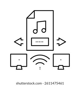 internet music exchange line icon vector. internet music exchange sign. isolated contour symbol black illustration