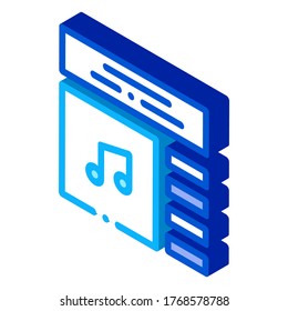 Internet Music Play List Icon Vector. Isometric Internet Music Play List Sign. Color Isolated Symbol Illustration