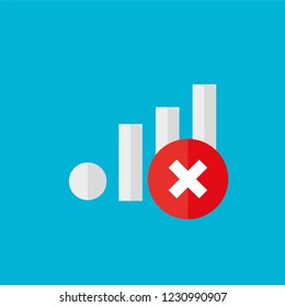 Internet network, broken connection, vector on a blue background