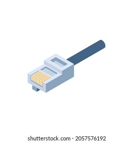 Internet network cable isometric icon vector illustration