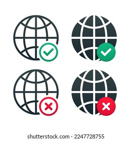 Internet network check mark. Vector illustration