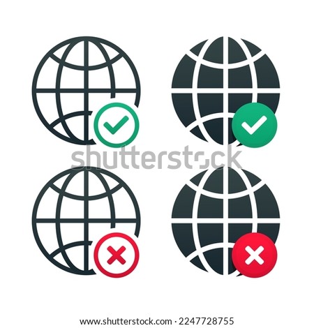 Internet network check mark. Vector illustration