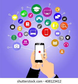 Internet network connection and communication.