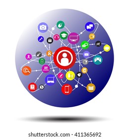 Internet network connection and communication.