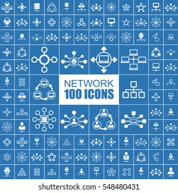 Internet, Network, Connection, Communication Vector Flat Icons
