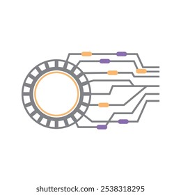 vetor de linha de ilustração de tecnologia de símbolo de design de conexão de rede à internet 