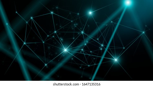 Internet network connection on dark background