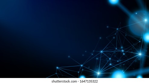 Internet network connection on dark background