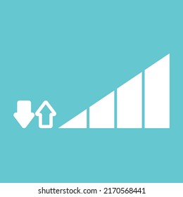 Internet network connection symbol or icon with blue background and flat design for your work or anything