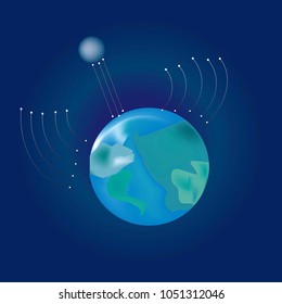 Internet network connection vector abstract graphic design background.