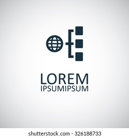 internet network icon, on white background
