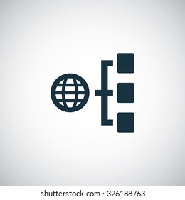 internet network icon, on white background
