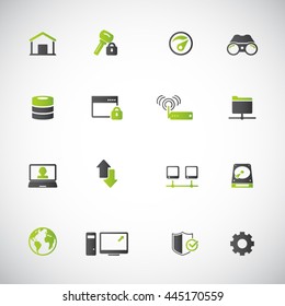 Internet network icon set - Set of 16 internet network related icons Editable vector icons for video, mobile apps.