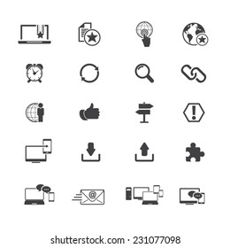 Internet and network icon set