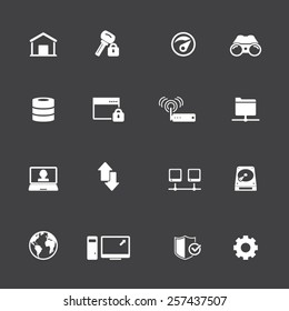 Internet and network icon set