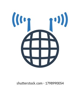 internet network icon wifi symbol global vector