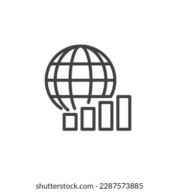 Internet network line icon. linear style sign for mobile concept and web design. Global network connection outline vector icon. Symbol, logo illustration. Vector graphics