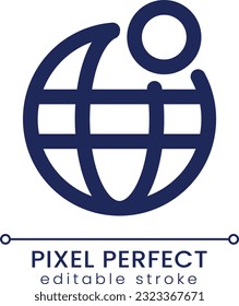 Internet network notification pixel perfect linear ui icon. Problems with connection. GUI, UX design. Outline isolated user interface element for app and web. Editable stroke. Poppins font used