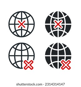 Rechazo de red de Internet. Ilustración del vector